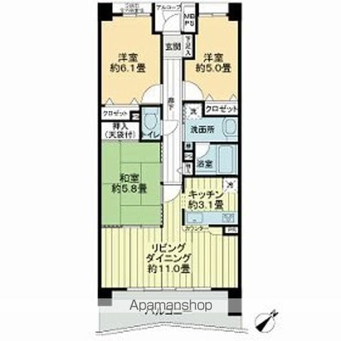 ライオンズマンション千葉グランドタワーの間取り写真