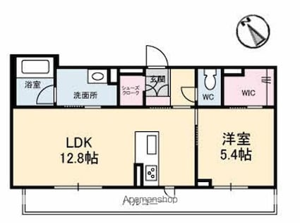 シャーメゾンＫＯＧＯⅡ[1LDK/46.65m2]の間取図
