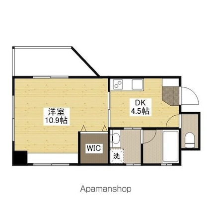 広島県広島市西区観音本町１丁目[1DK/35.21m2]の間取図