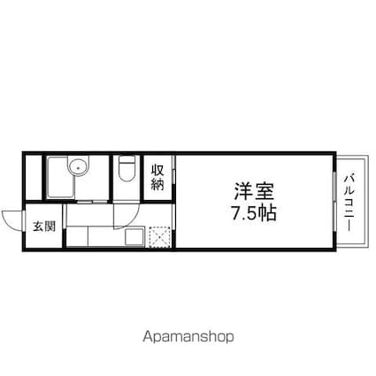 メゾネット石原[1K/24.3m2]の間取図
