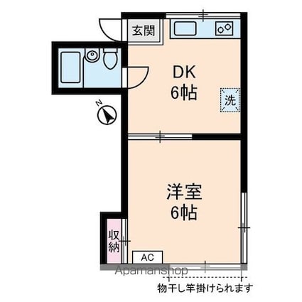 東京都江東区南砂５丁目[1K/23.96m2]の間取図