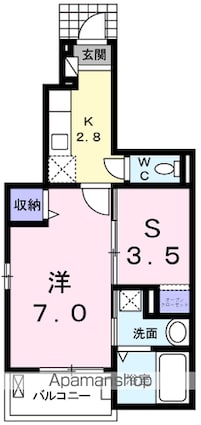 東京都青梅市新町２丁目[1K/31.65m2]の間取図