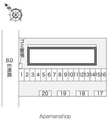 レオパレスウィンヒル[1K/26.08m2]の配置図
