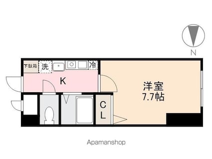 プレステージ伏石[1K/24.5m2]の間取図