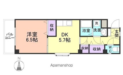 シャトー雅[1DK/31.68m2]の間取図