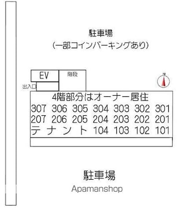 クレーネＦＬＡＴ[1K/27.1m2]の配置図