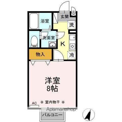 【青梅市勝沼のアパートの間取り】