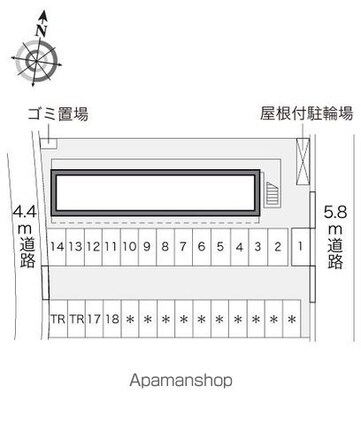 レオパレスサンハイム[1K/20.28m2]の配置図