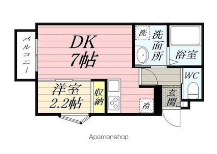 Ｆｏｒｅｓｔ　ＧａｒｄｅｎⅡ[1DK/23m2]の間取図