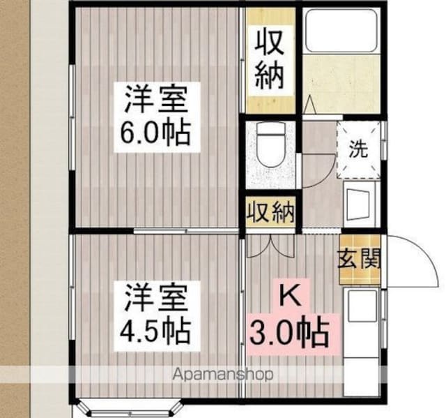 ハイツ大澤[2K/29.98m2]の間取図