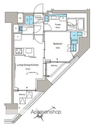 ルフォンプログレ蔵前プレミア[1LDK/40.78m2]の間取図