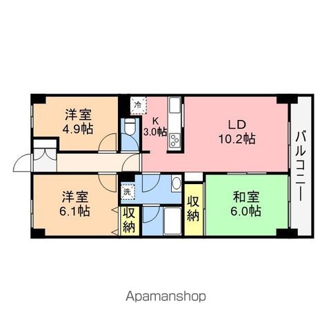 ダイアパレス医学町の間取り写真