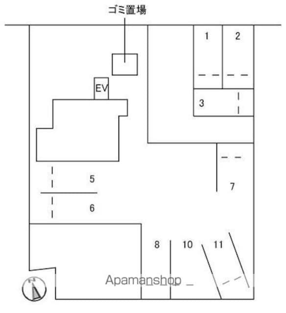 香川県高松市中央町[1LDK/46.5m2]の配置図