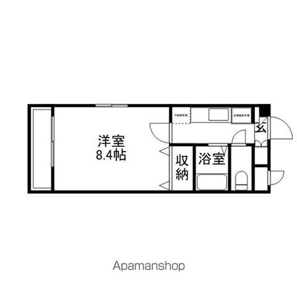 リーブラ都府楼壱番館[1K/24.96m2]の間取図