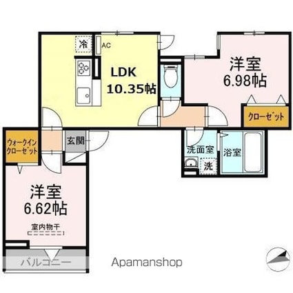 セレスティア東四つ木Ⅱ[2LDK/53.65m2]の間取図