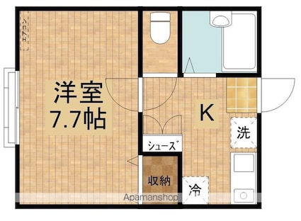 ルナハウス[1K/25.28m2]の間取図