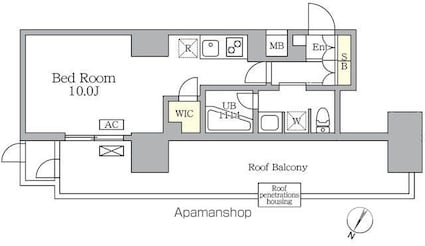 東京都世田谷区三宿１丁目[1R/26.62m2]の間取図