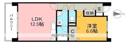 メゾンふだば[1LDK/47.96m2]の間取図