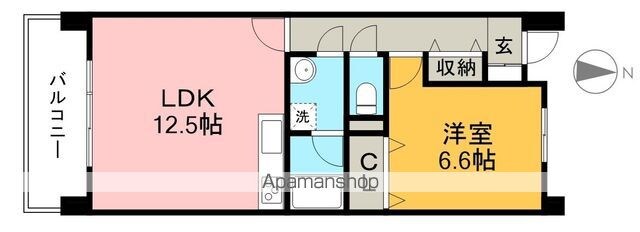 メゾンふだば[1LDK/47.96m2]の間取図