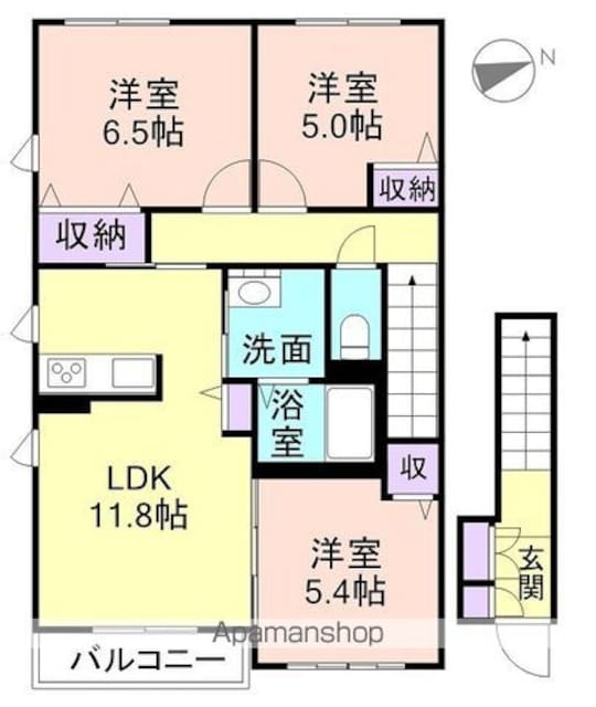 シャーメゾンＮＡＮＲＹＵ　Ｂ[3LDK/70.41m2]の間取図