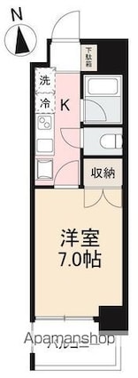 香川県高松市鶴屋町[1K/23.24m2]の間取図