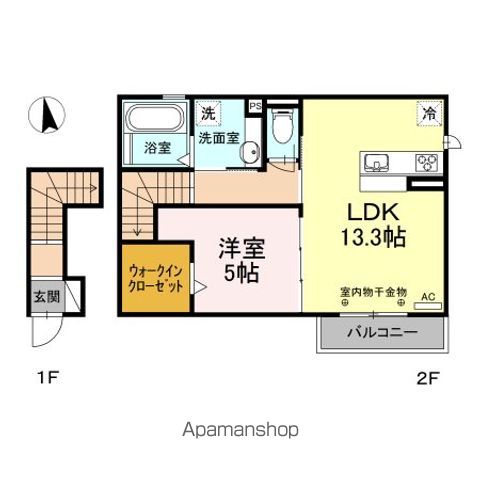 【岐阜市水海道のアパートの間取り】