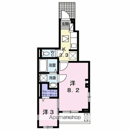 アムール２[2K/34.01m2]の間取図