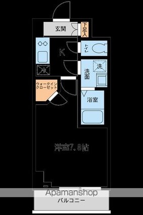 プライムアーバン住吉Ⅱ[1K/25.84m2]の間取図