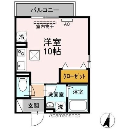 リベラみすず[1R/27.36m2]の間取図