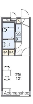 レオパレスまつど雅[1K/19.87m2]の間取図