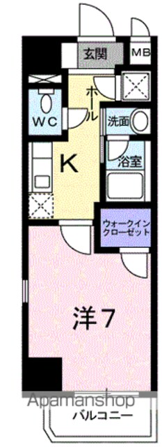 アルドール・Ｋ[1K/25.01m2]の間取図