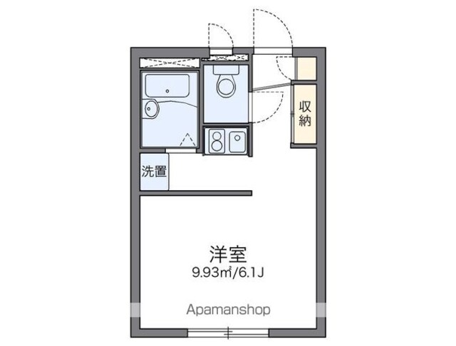 レオパレスアクア[1K/19.87m2]の間取図