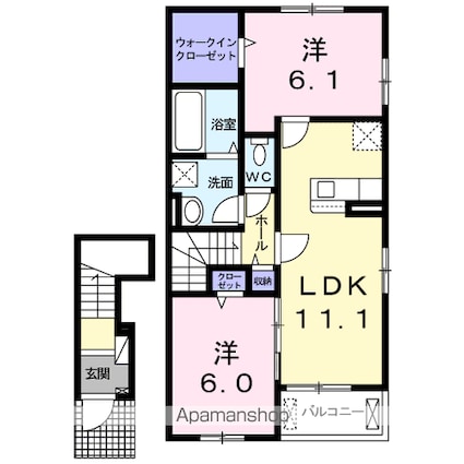 フラン　ブリーズ　Ⅲ[2LDK/58.64m2]の間取図