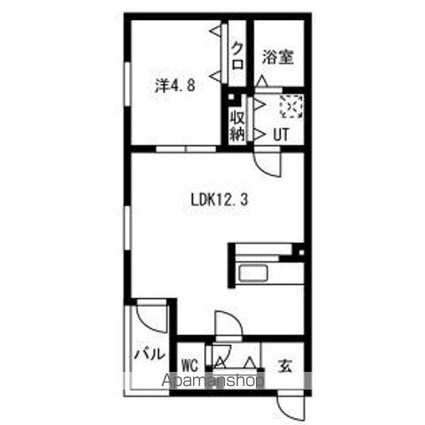 Ｐｒｅｃｉｏｕｓ庄内通[1LDK/40.35m2]の間取図