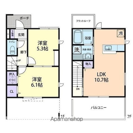 Ｃｈｅｒｒｙ　Ｂｌｏｓｓｏｍ[2LDK/54.41m2]の間取図
