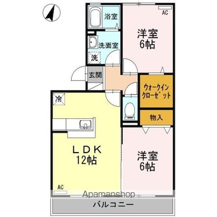 パーチェ[2LDK/56.15m2]の間取図