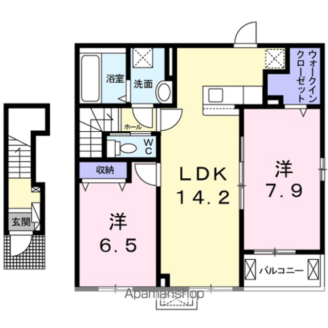 レイワ　コートⅠ[2LDK/67.18m2]の間取図