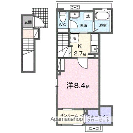 フラテッリ　Ｓ[1K/36.33m2]の間取図