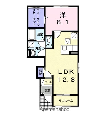 サニーシエル[1LDK/50.13m2]の間取図
