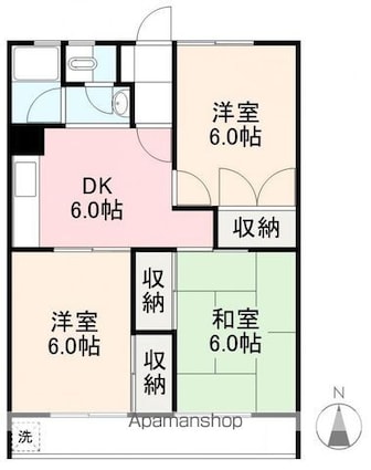 香川県高松市木太町[3DK/56.7m2]の間取図