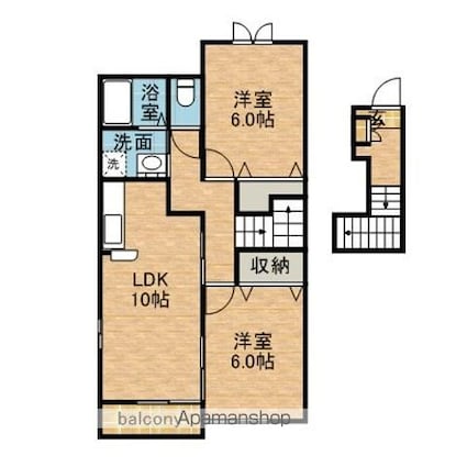ブリズ・セゾン[2LDK/57.23m2]の間取図