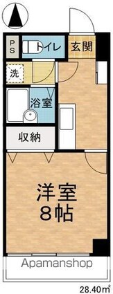 ユニバーサルシティ[1K/28.4m2]の間取図