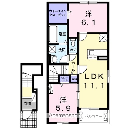 プロムナード　Ｎ[2LDK/58.6m2]の間取図