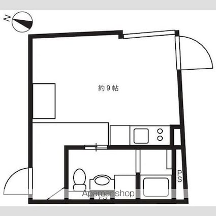 エクサム初台[1R/22.17m2]のリビング・居間