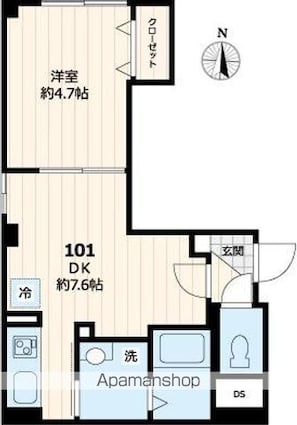 グランパーク本所[1DK/29.25m2]の間取図
