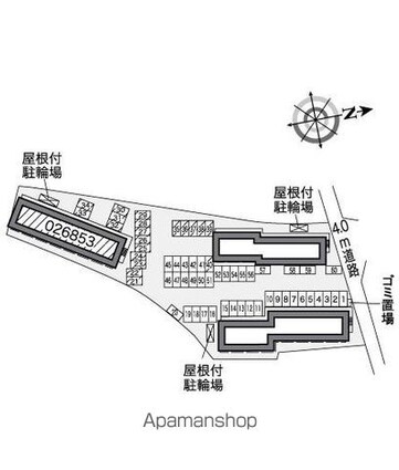 レオパレス大[1K/23.18m2]の配置図