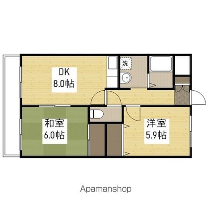 ＶＩＬＬＡＦＲＥＳＣＡ[2DK/55.2m2]の間取図
