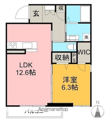 リップル・プレイス[1LDK/47.75m2]の間取図