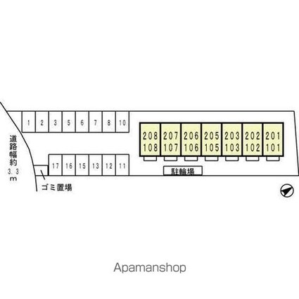 和歌山県和歌山市木ノ本[1LDK/33.39m2]の配置図