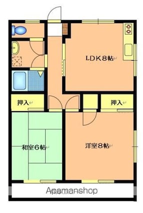 西本マンション２[2DK/51.03m2]の間取図